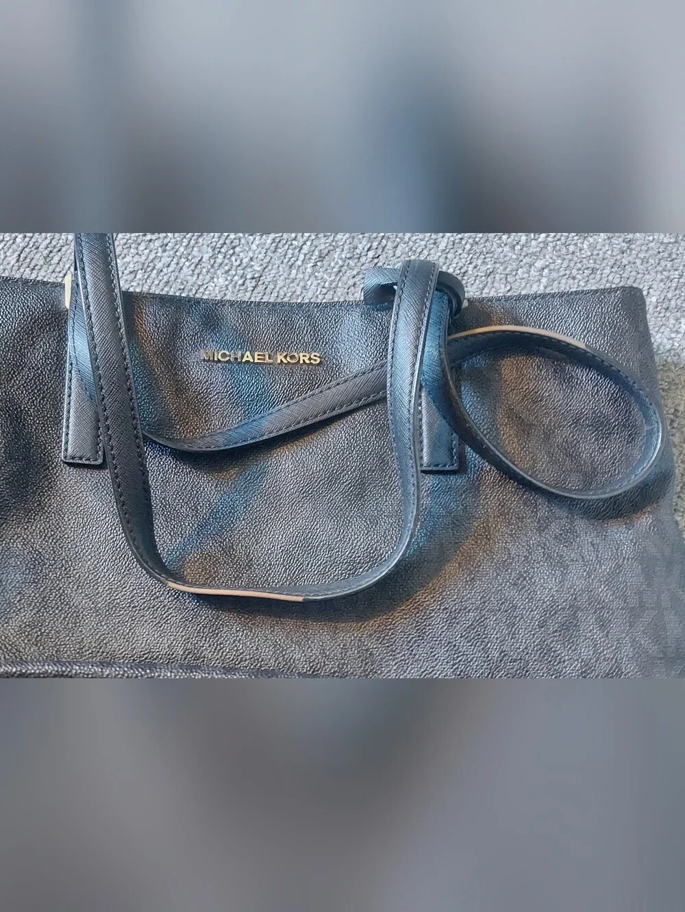 Michael Kors Black Leather Tote Bag